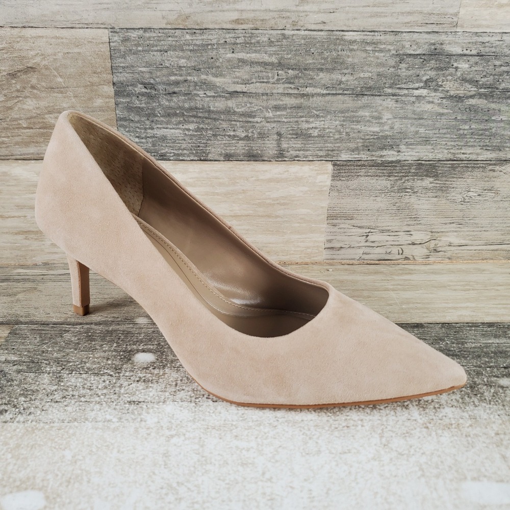 Vince Camuto Kehlia Womens Pumps Sz 6.5 M Tortilla Torano Suede Kitten Heel